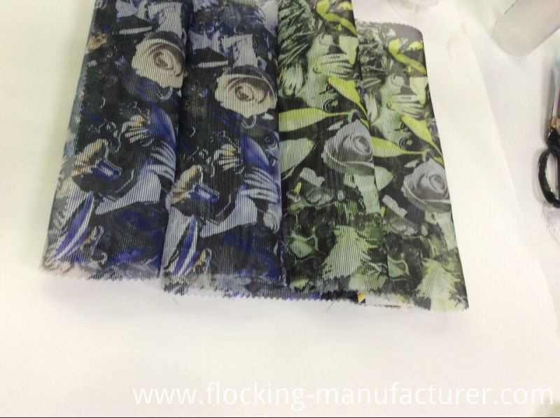 Striped Organza Flower-Printed Garment Fabric